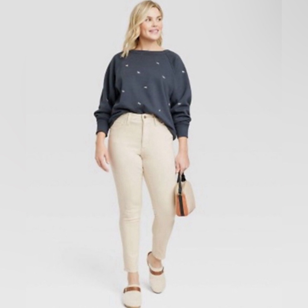 Universal Thread WOMEN'S ECRU BEIGE HIGH-RISE SKINNY STRETCH JEAN size 4